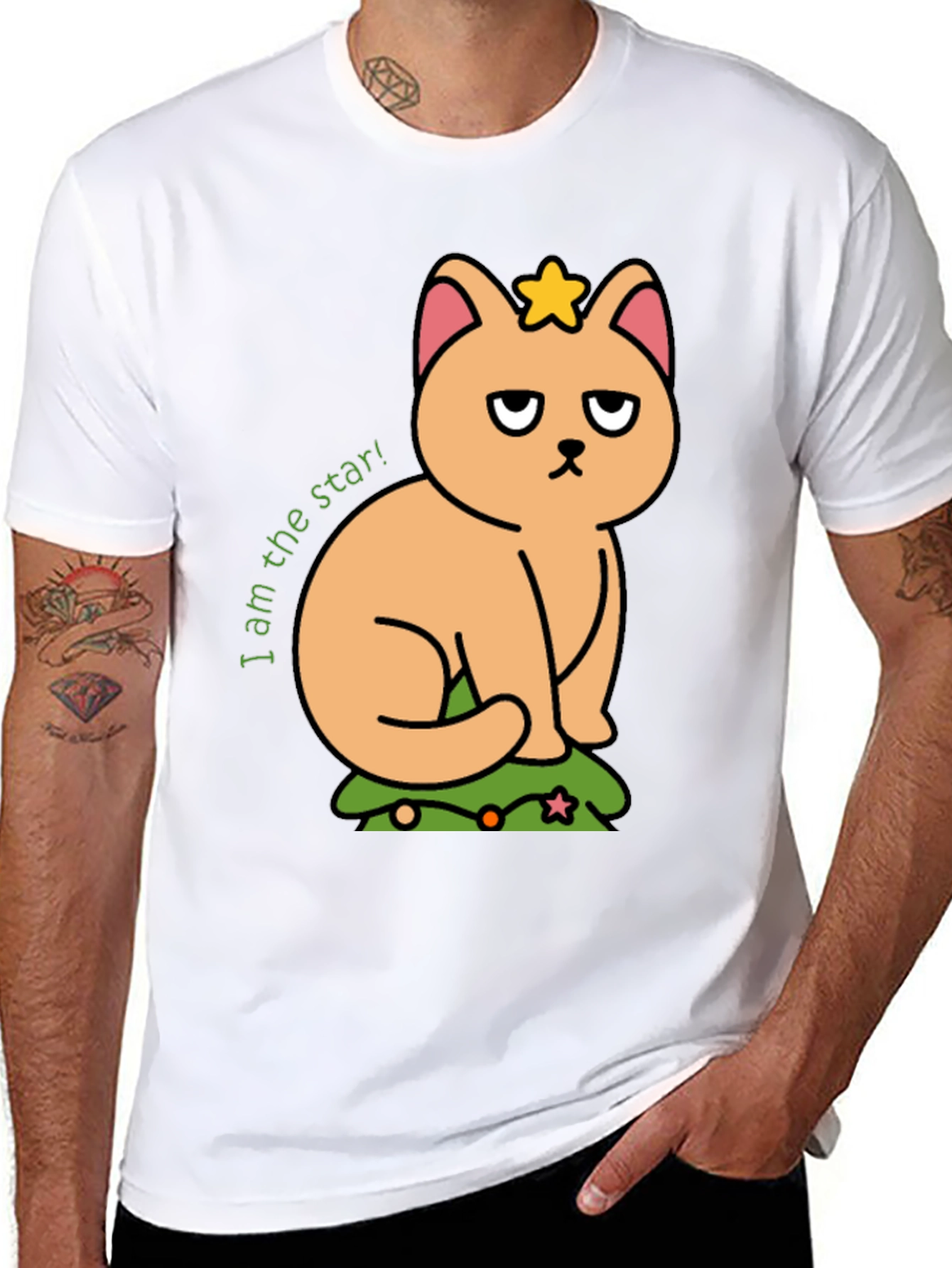 Grumpy Cat Star T-Shirt - Unisex Black Tee
