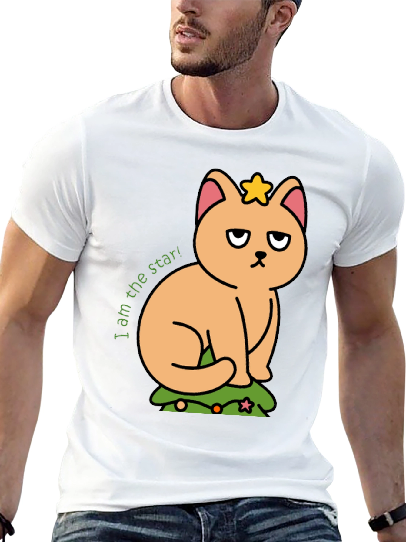 Grumpy Cat Star T-Shirt - Unisex Black Tee