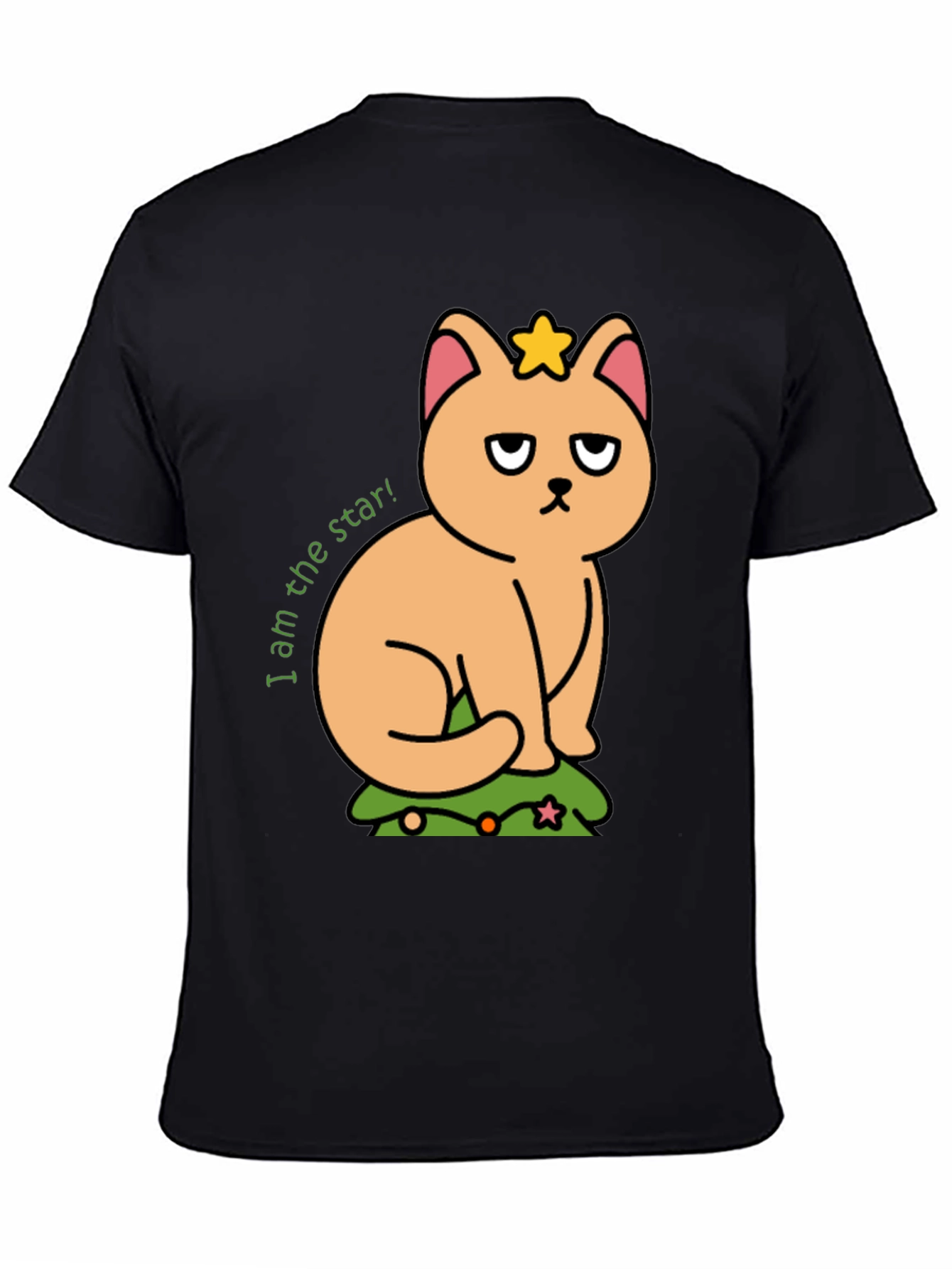 Grumpy Cat Star T-Shirt - Unisex Black Tee