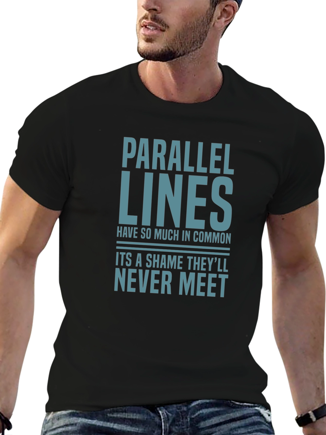 Parallel Lines Funny Graphic T-Shirt