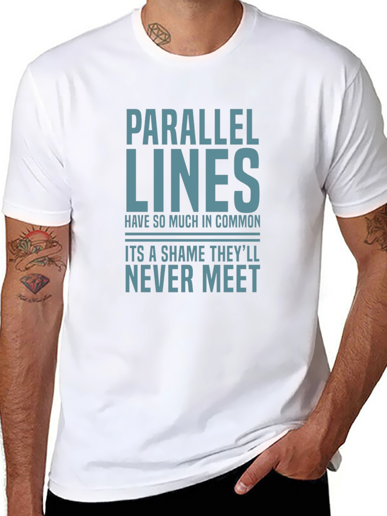 Parallel Lines Funny Graphic T-Shirt