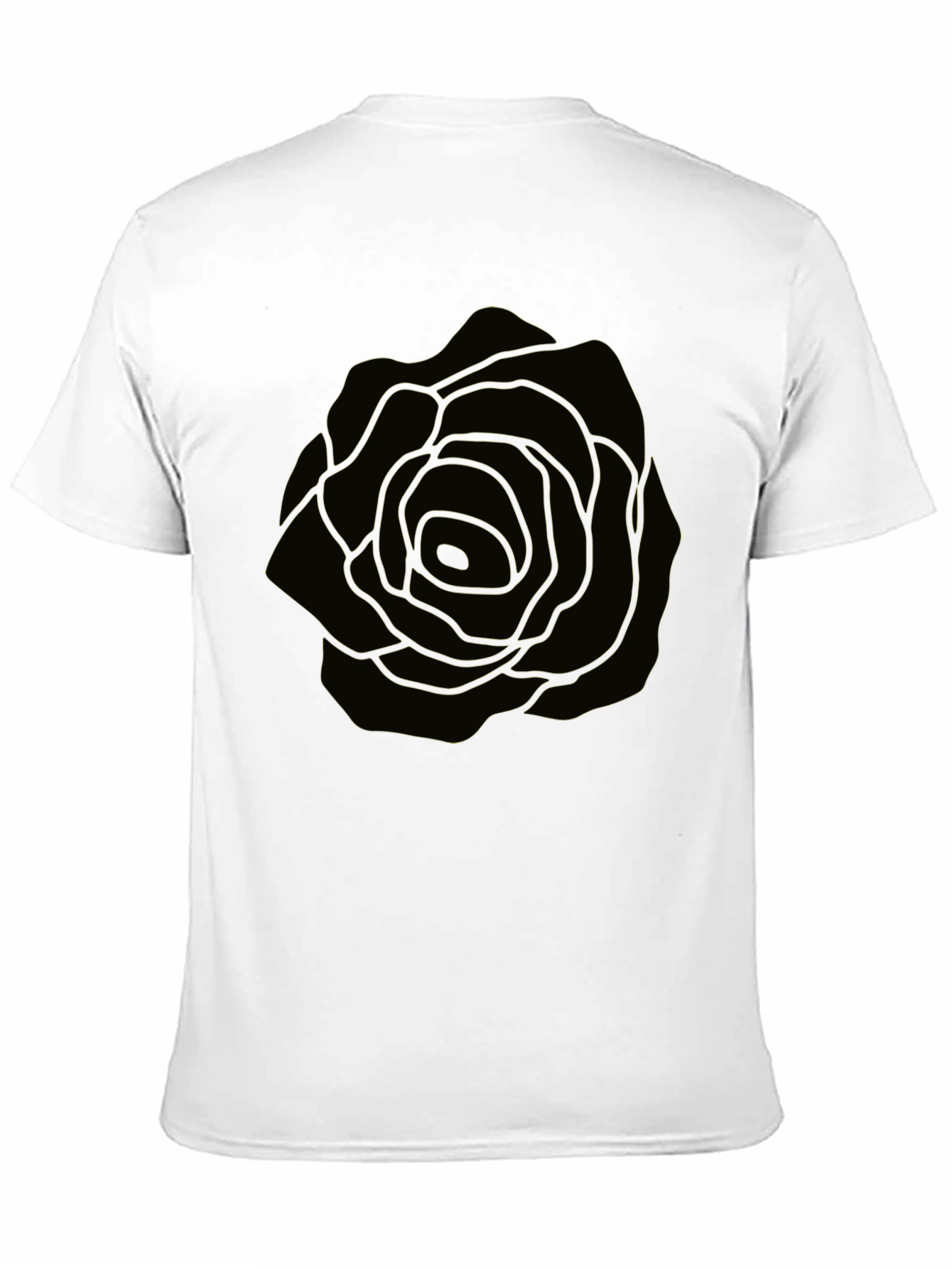 Mens Black T-Shirt with Rose Graphic