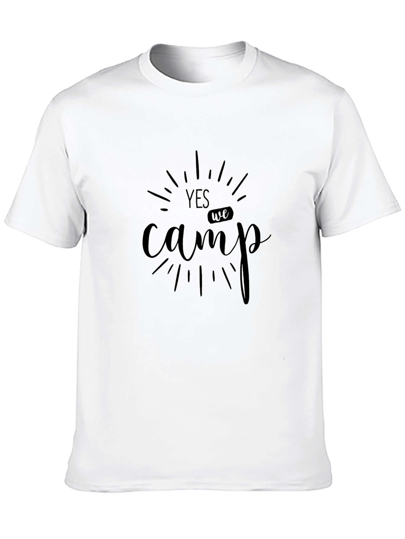 Yes We Camp T-Shirt - Black Cotton Graphic Tee