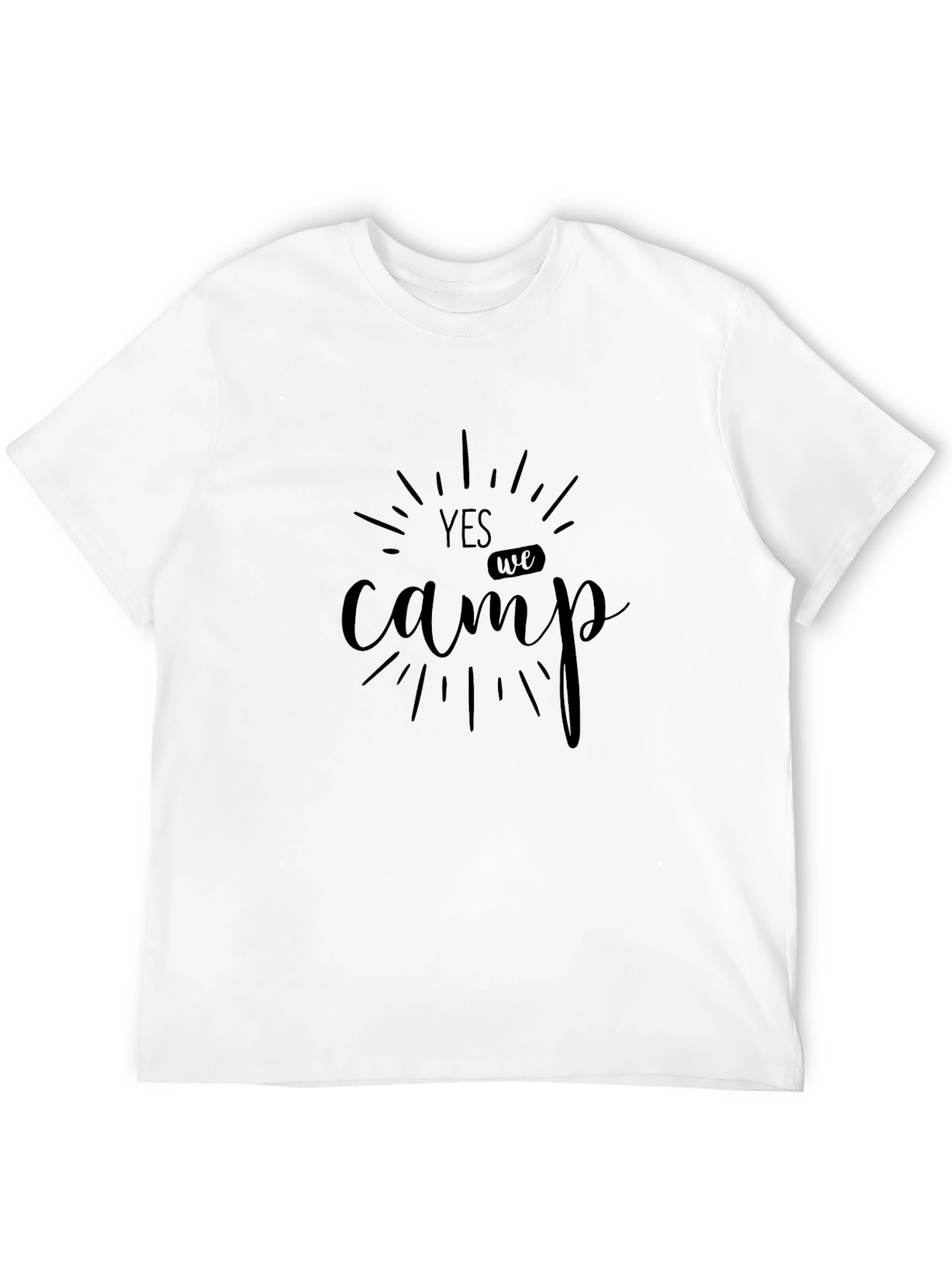 Yes We Camp T-Shirt - Black Cotton Graphic Tee
