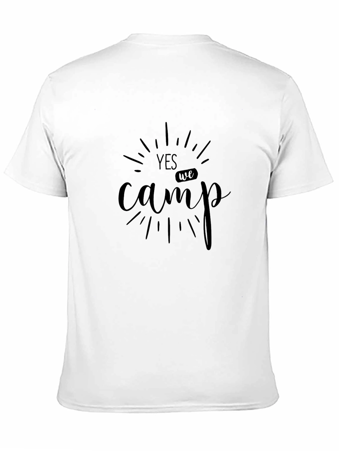 Yes We Camp T-Shirt - Black Cotton Graphic Tee