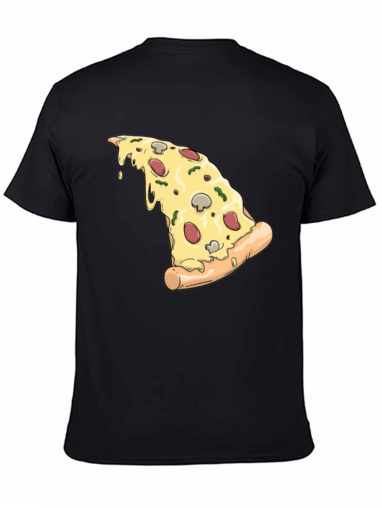 Pizza Slice Graphic T-Shirt - Black
