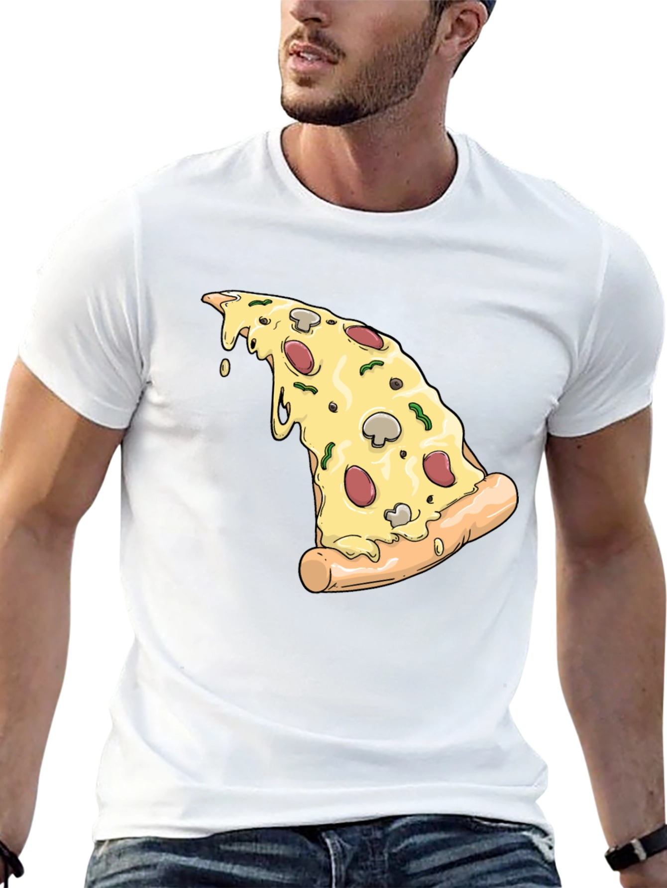 Pizza Slice Graphic T-Shirt - Black