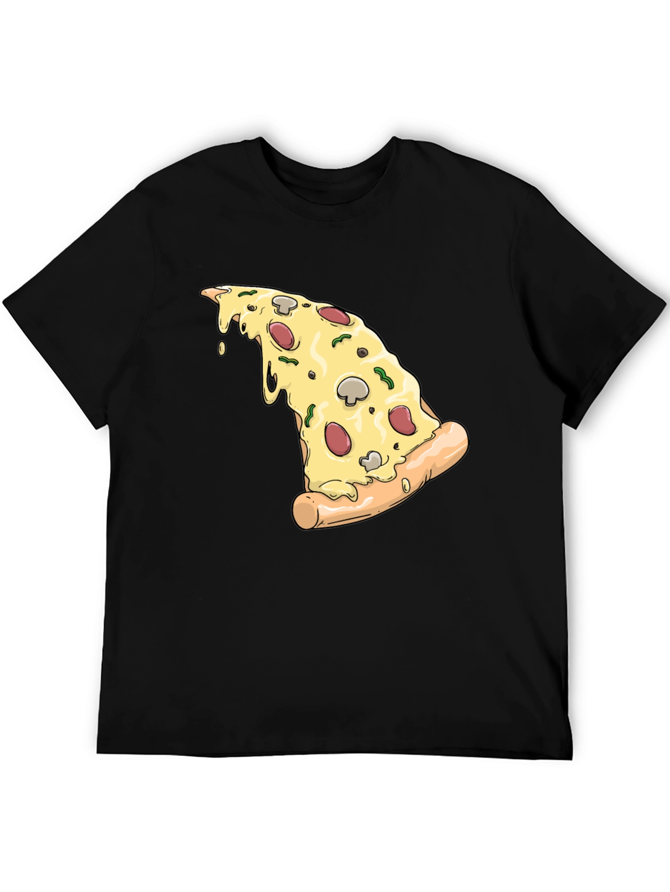Pizza Slice Graphic T-Shirt - Black