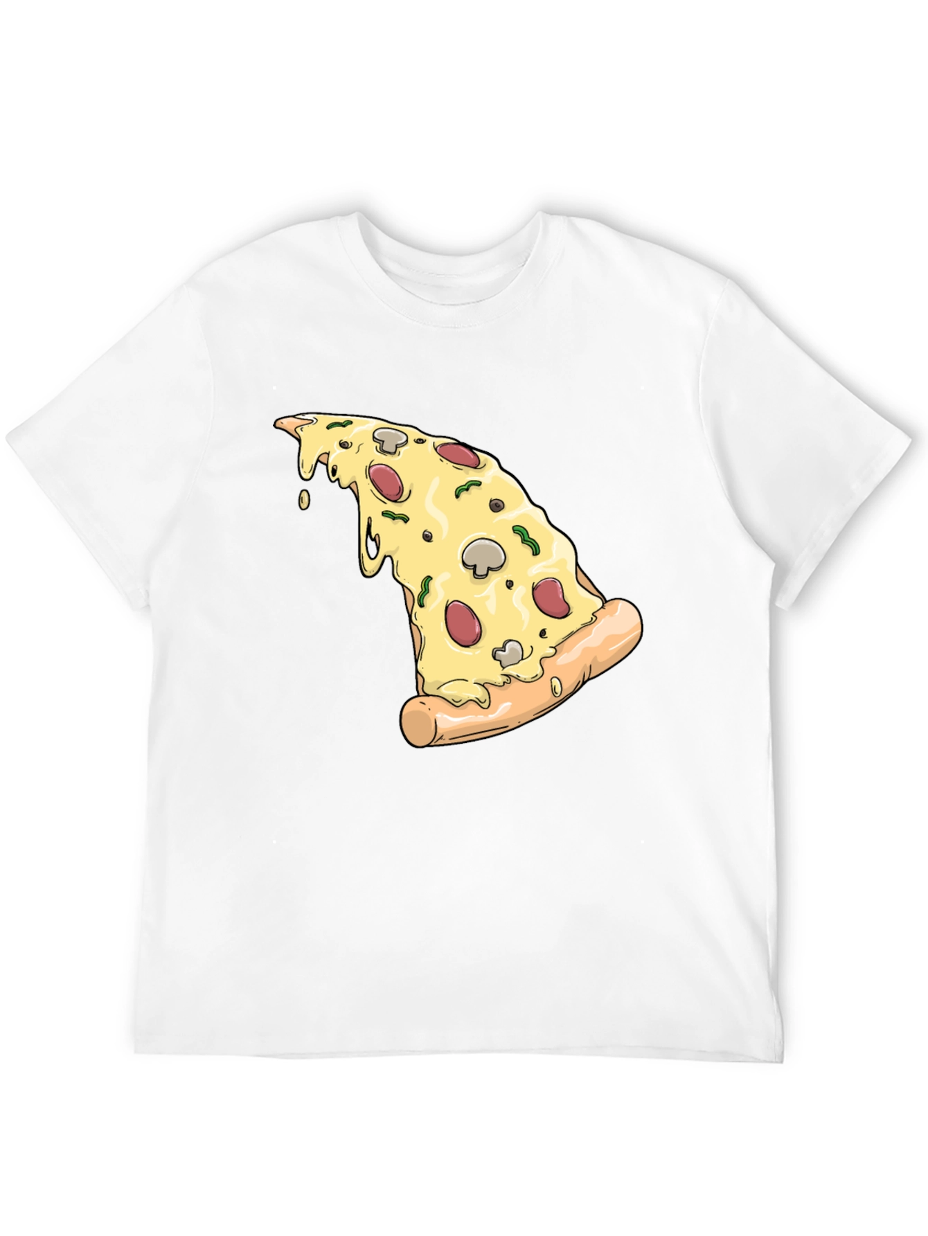 Pizza Slice Graphic T-Shirt - Black