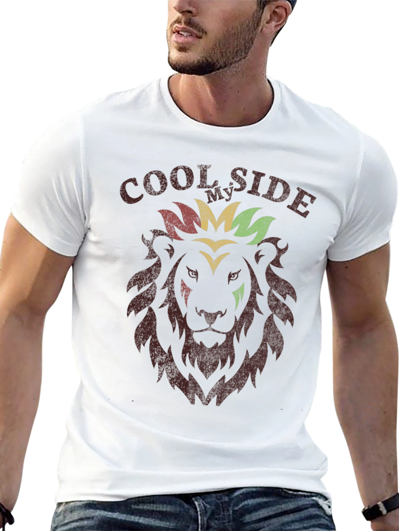 Cool Side Lion Graphic Tee - Reggae Inspired T-Shirt