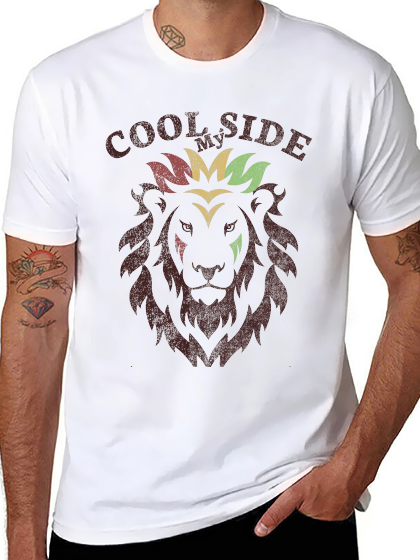 Cool Side Lion Graphic Tee - Reggae Inspired T-Shirt