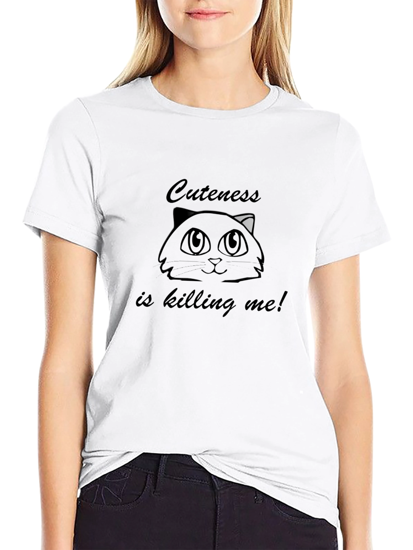 Cute Cat T-Shirt - Cuteness is Killing Me!