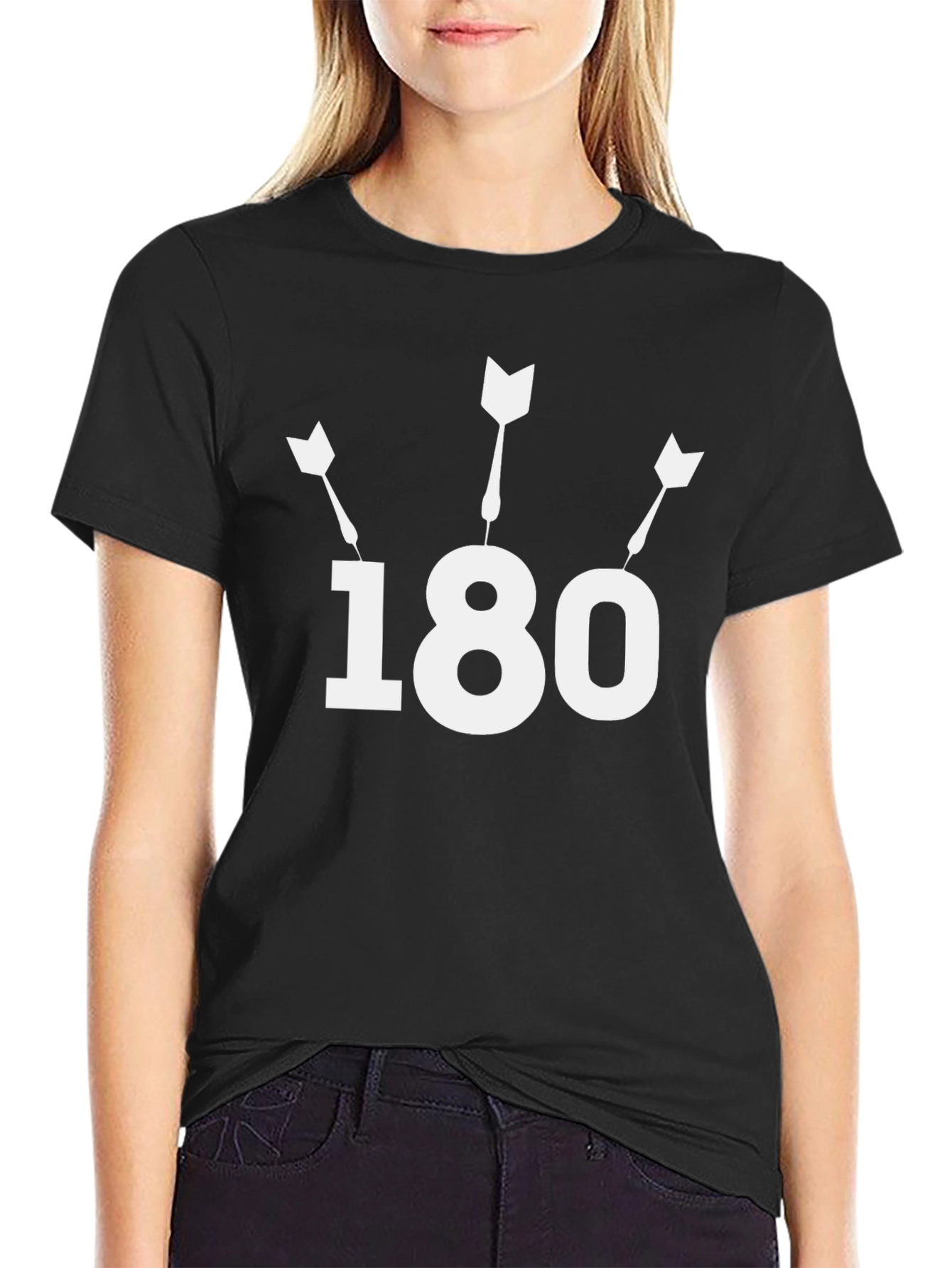 Darts 180 T-Shirt - Black Casual Tee