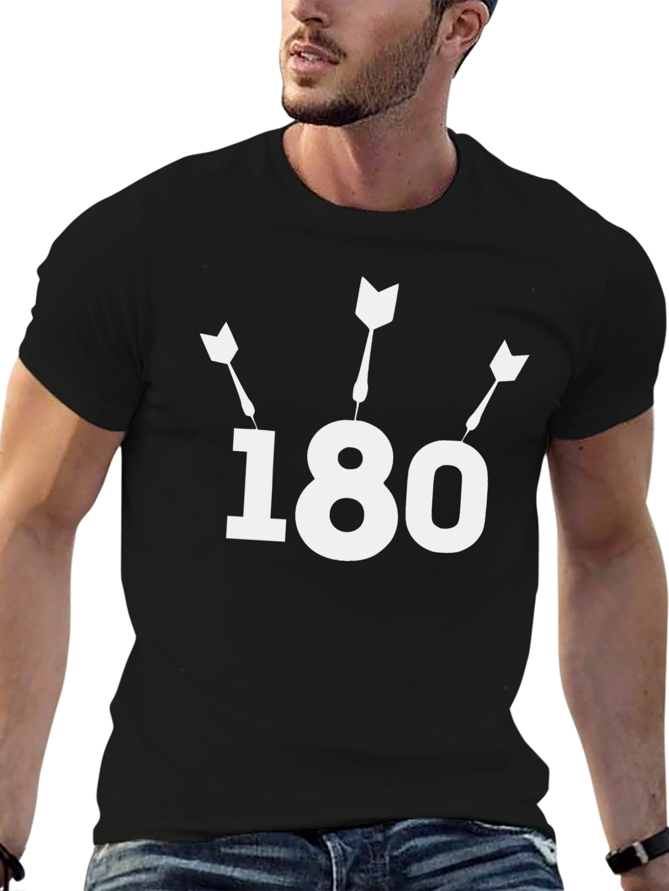 Darts 180 T-Shirt - Black Casual Tee