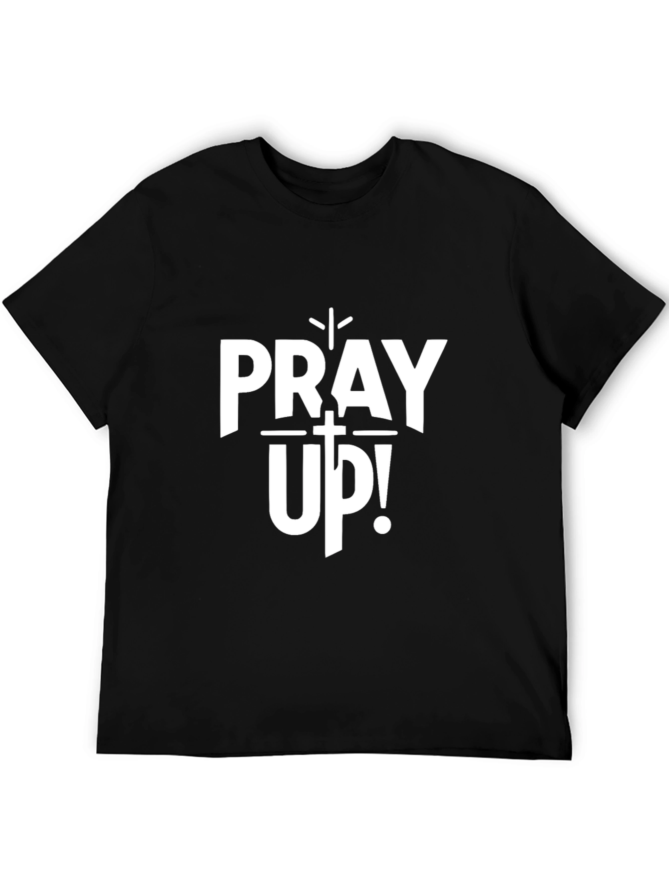 Pray Up Black Graphic T-Shirt