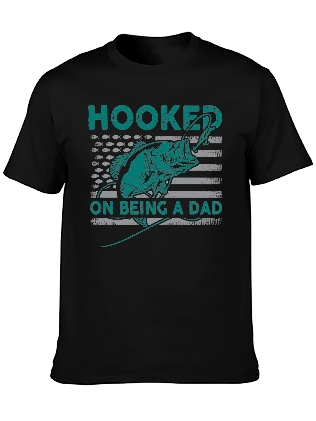 Hooked on Being a Dad Fishing T-Shirt