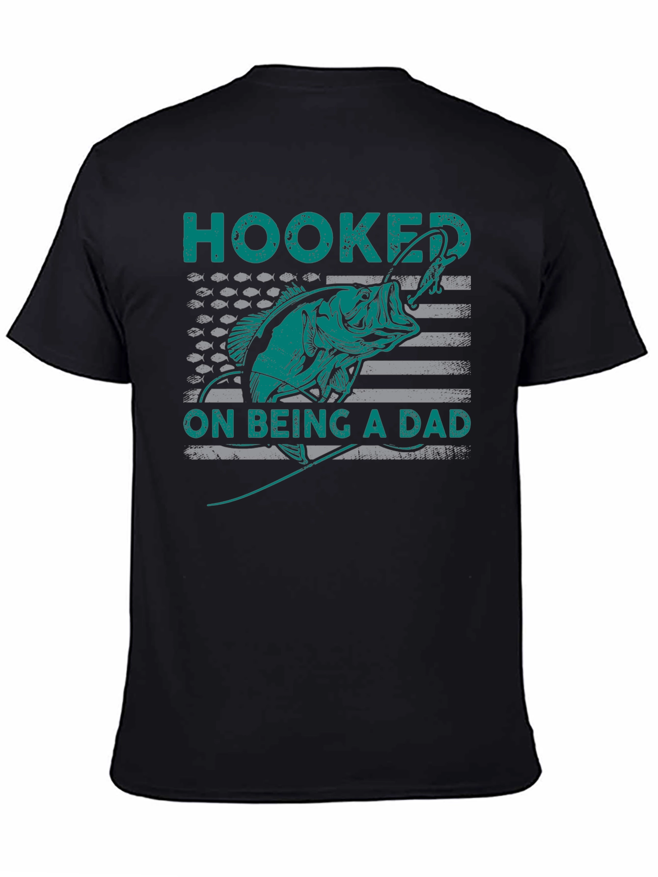 Hooked on Being a Dad Fishing T-Shirt