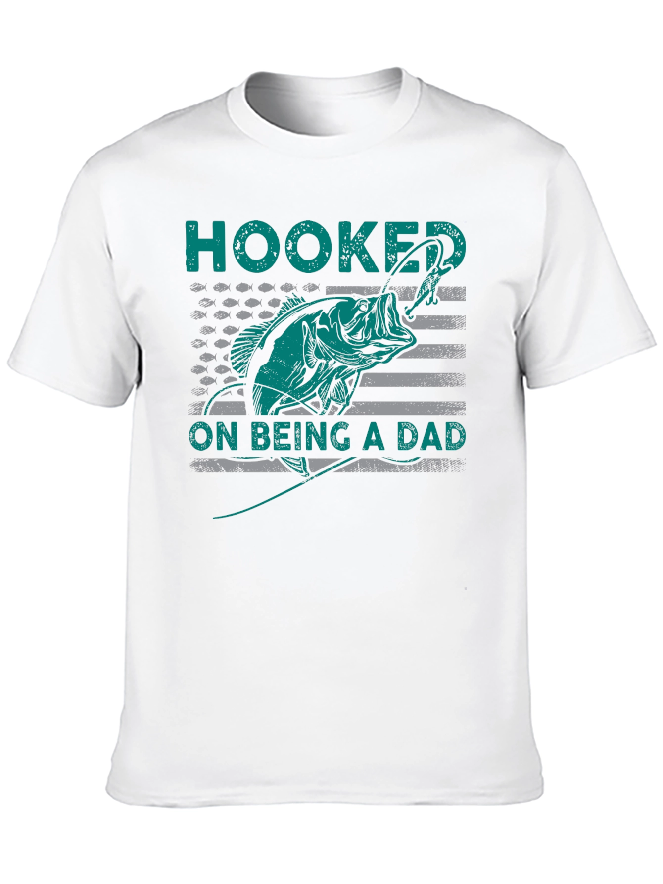 Hooked on Being a Dad Fishing T-Shirt