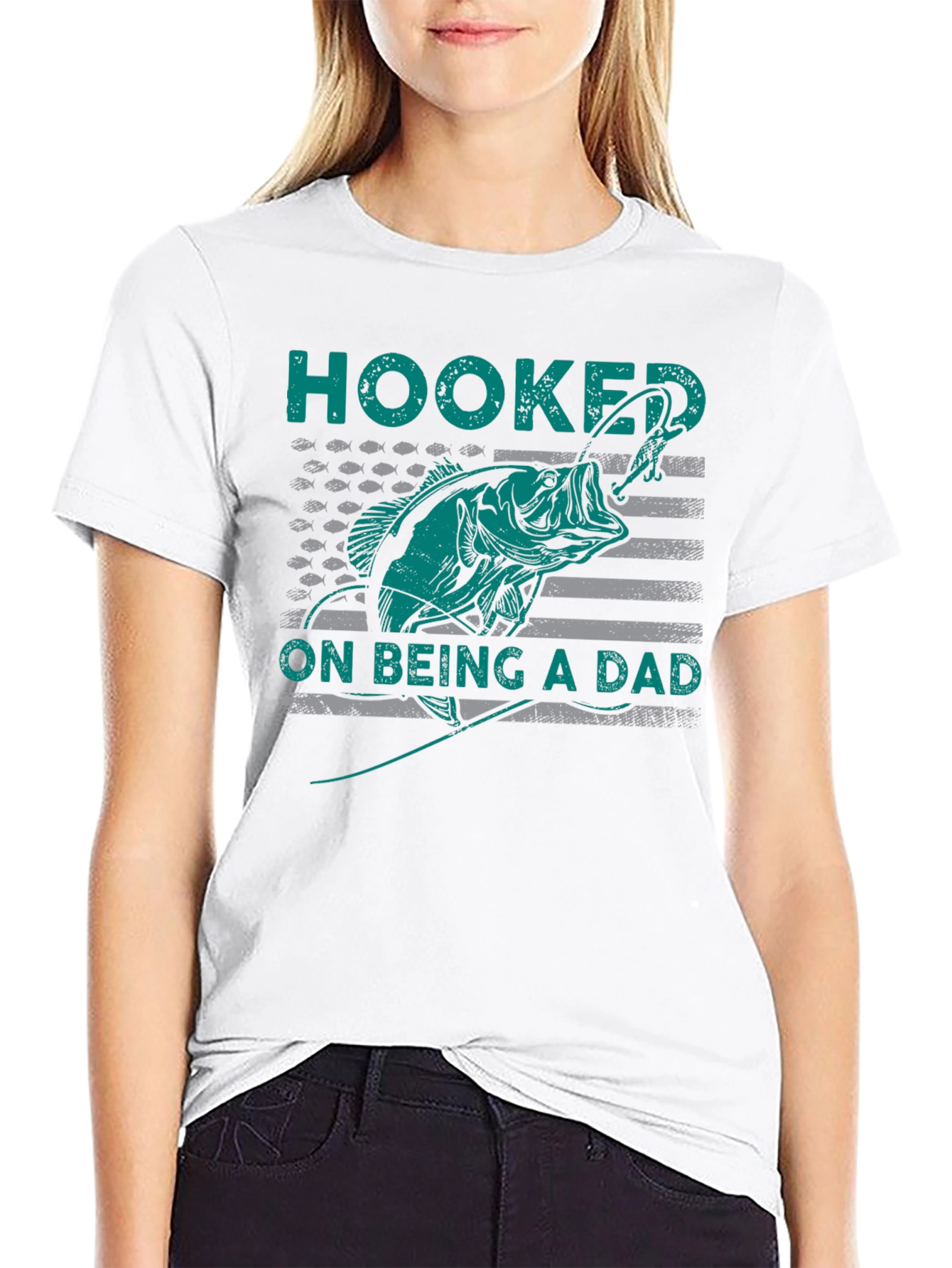 Hooked on Being a Dad Fishing T-Shirt