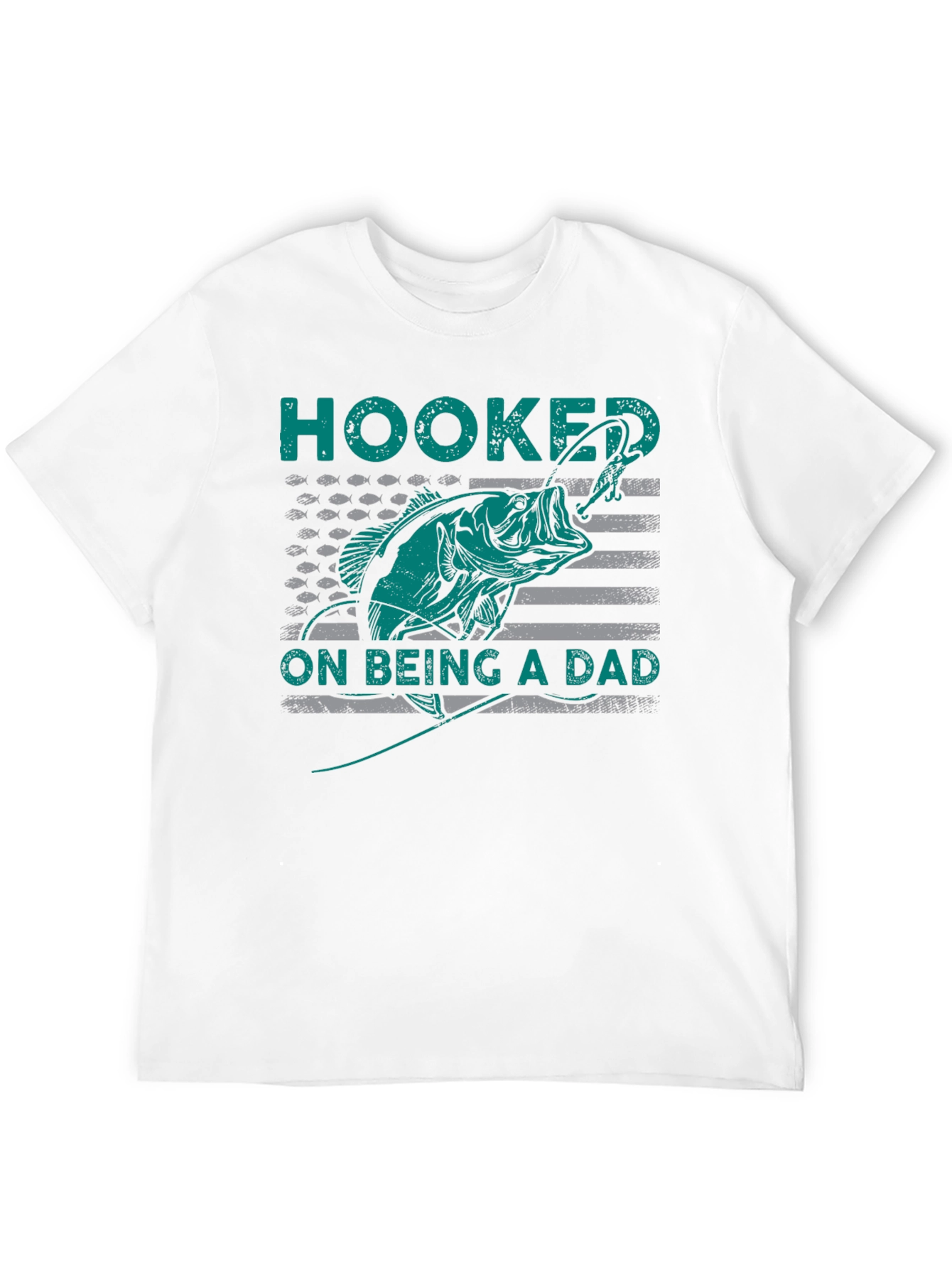 Hooked on Being a Dad Fishing T-Shirt