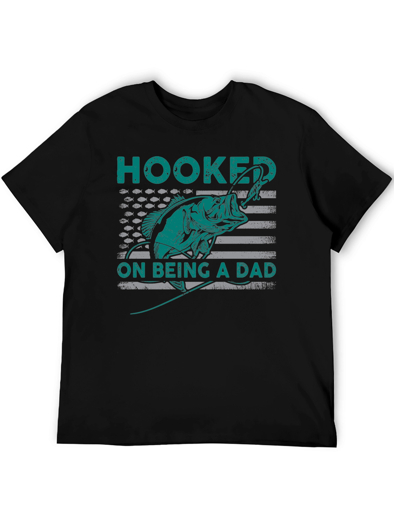 Hooked on Being a Dad Fishing T-Shirt