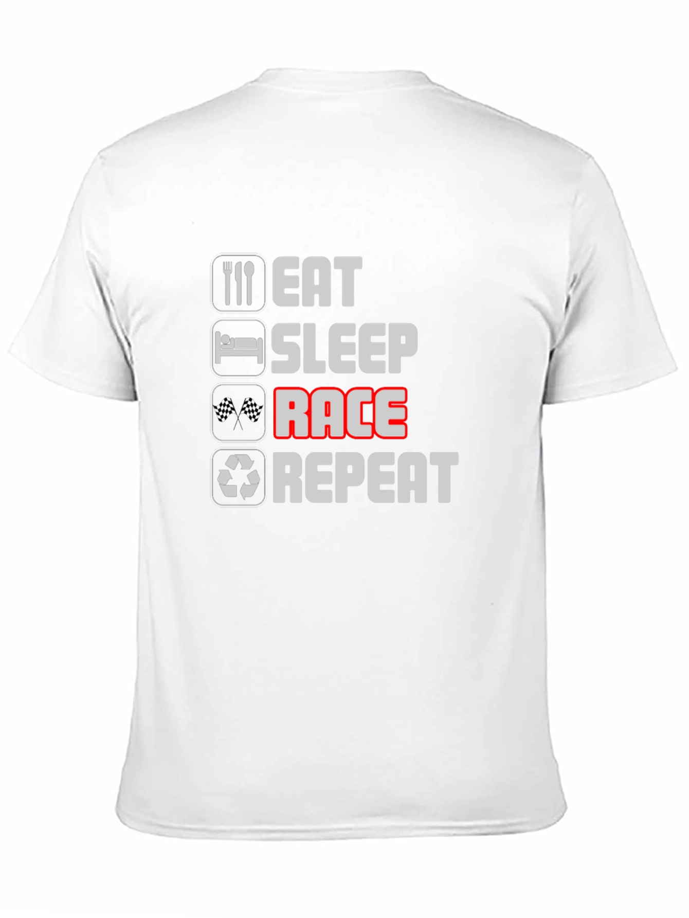Eat Sleep Race Repeat Black Graphic Tee