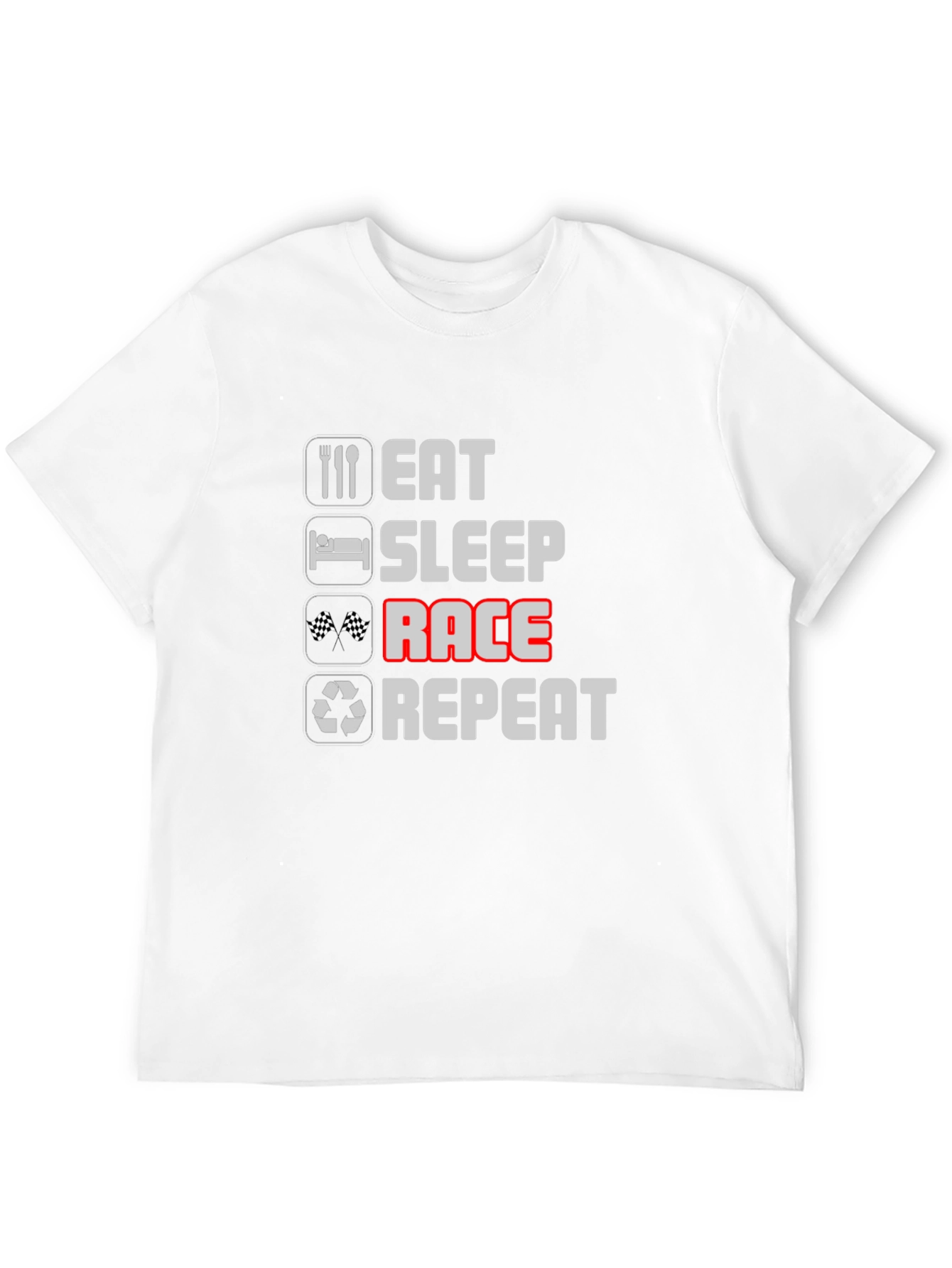 Eat Sleep Race Repeat Black Graphic Tee