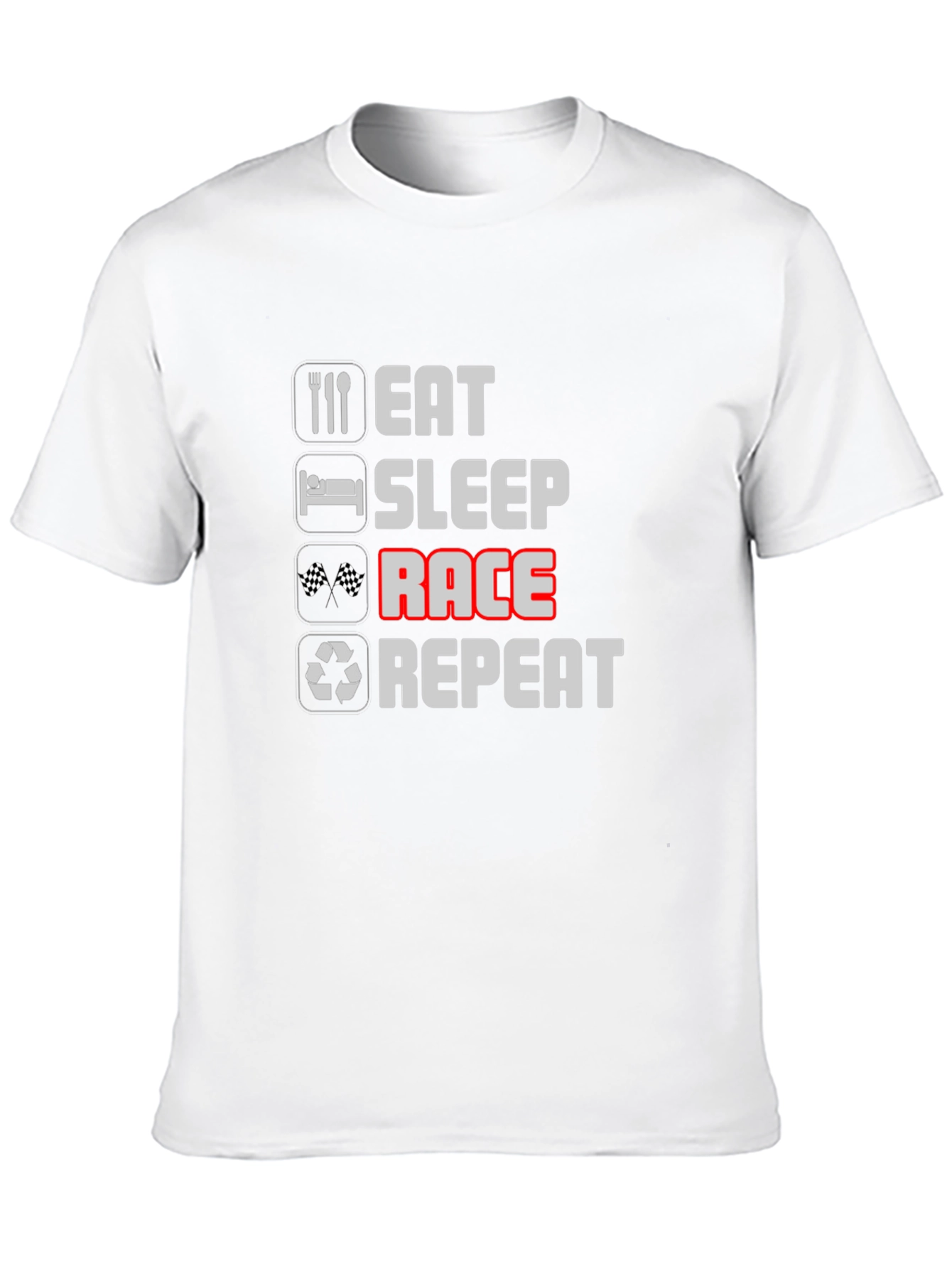 Eat Sleep Race Repeat Black Graphic Tee
