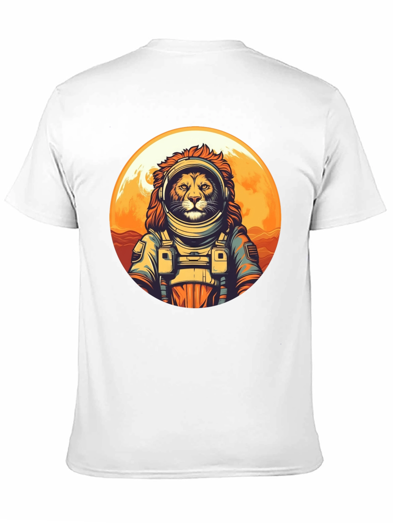 Lion Astronaut Graphic Tee - Space Adventure Shirt