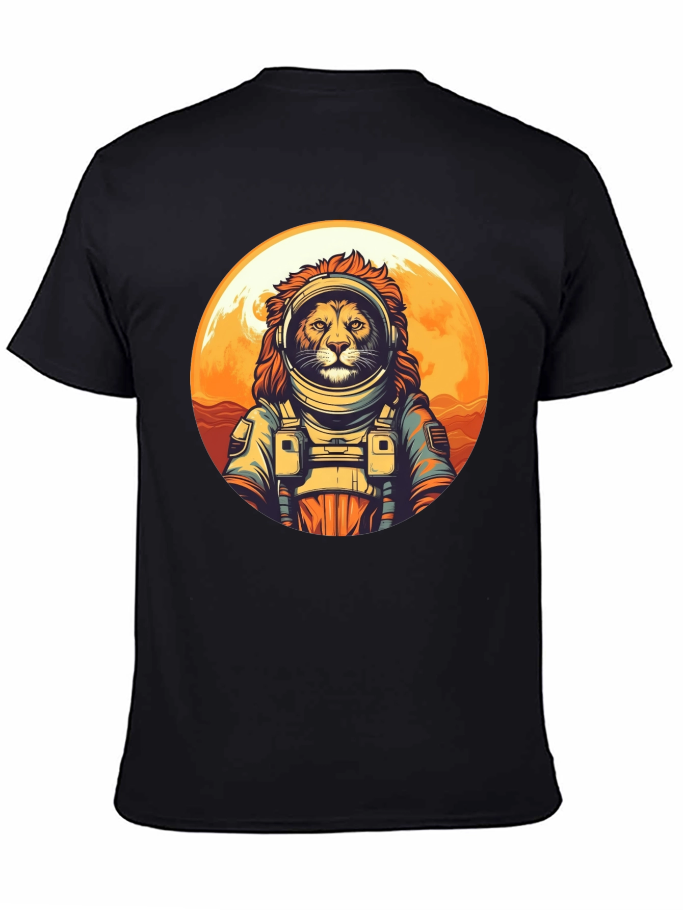 Lion Astronaut Graphic Tee - Space Adventure Shirt