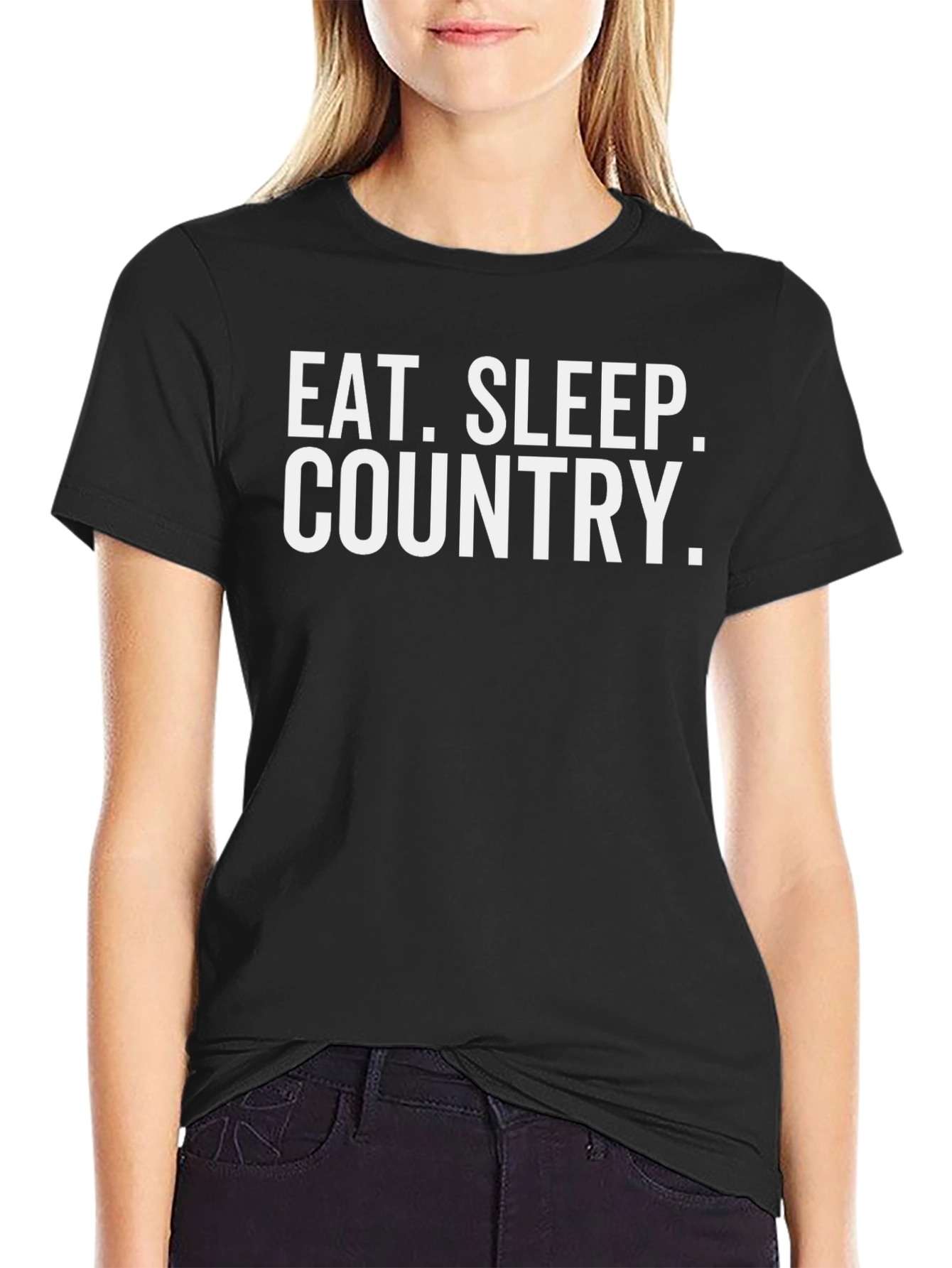 Eat. Sleep. Country. Black Graphic Tee