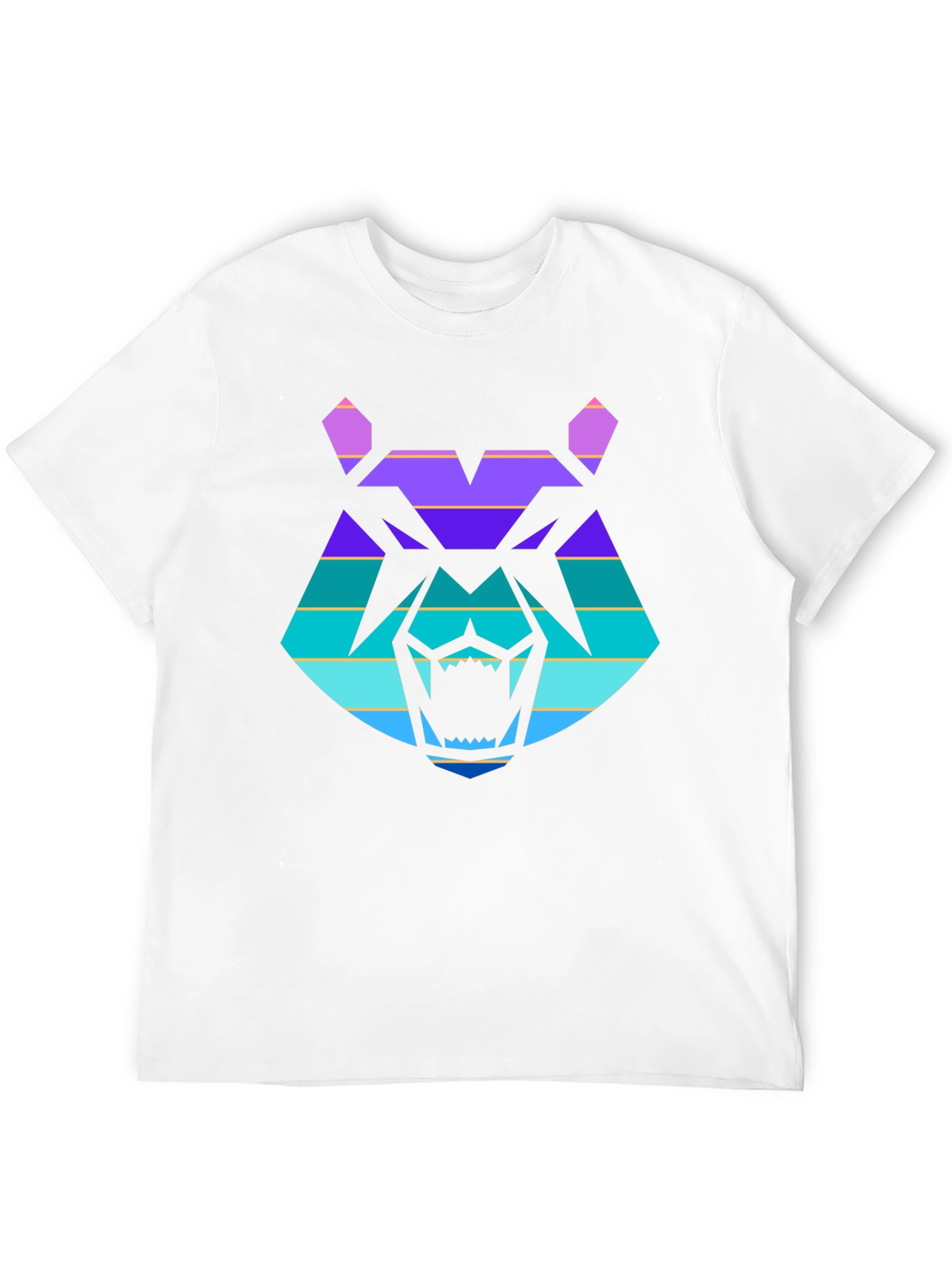 Retro Wolf Graphic Tee - Black Cotton T-Shirt