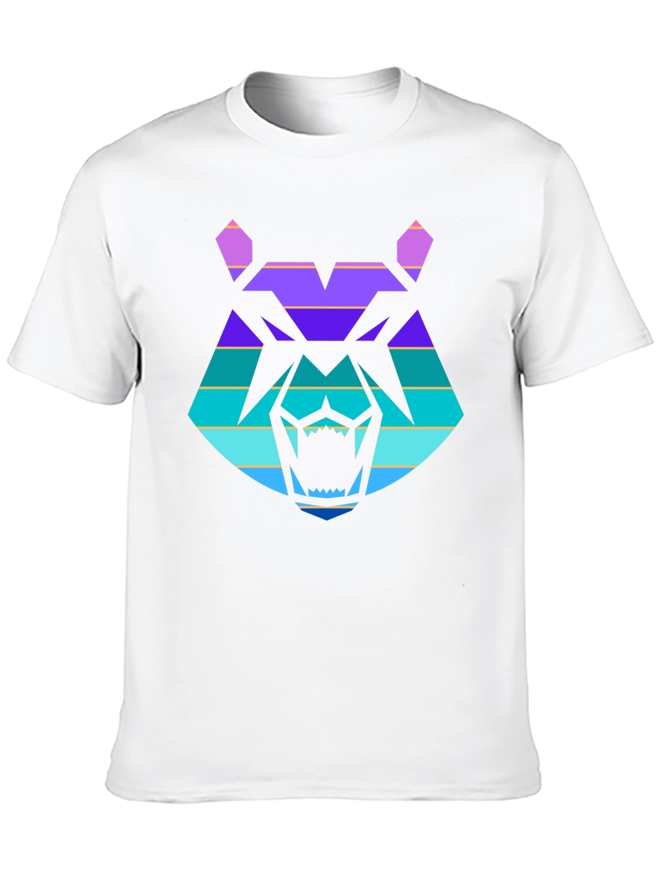 Retro Wolf Graphic Tee - Black Cotton T-Shirt