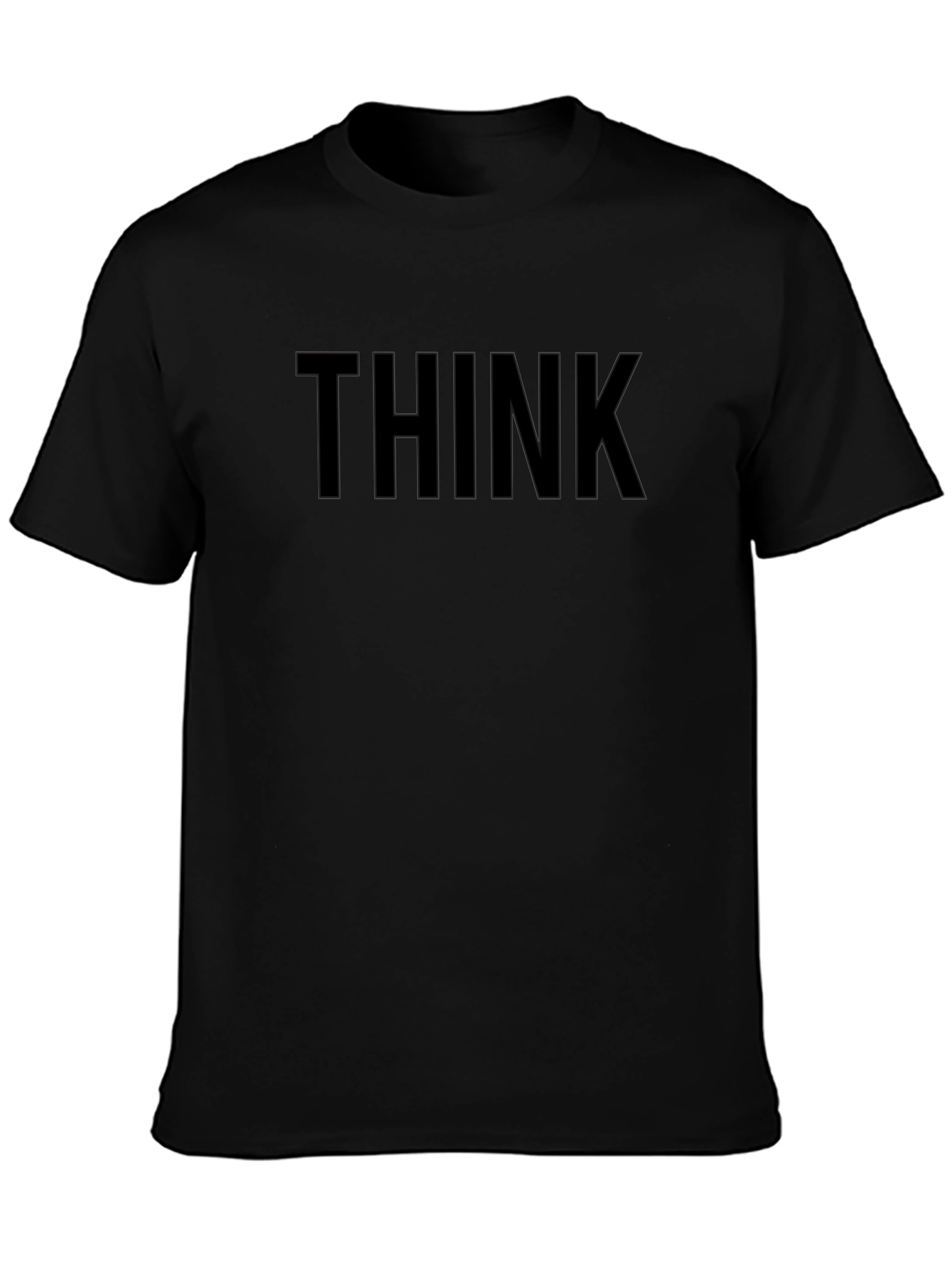 THINK Graphic Tee - Solid Black Crew Neck