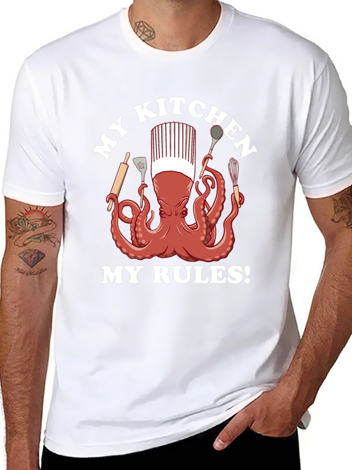 Chef Octopus Graphic T-Shirt - Kitchen Rules