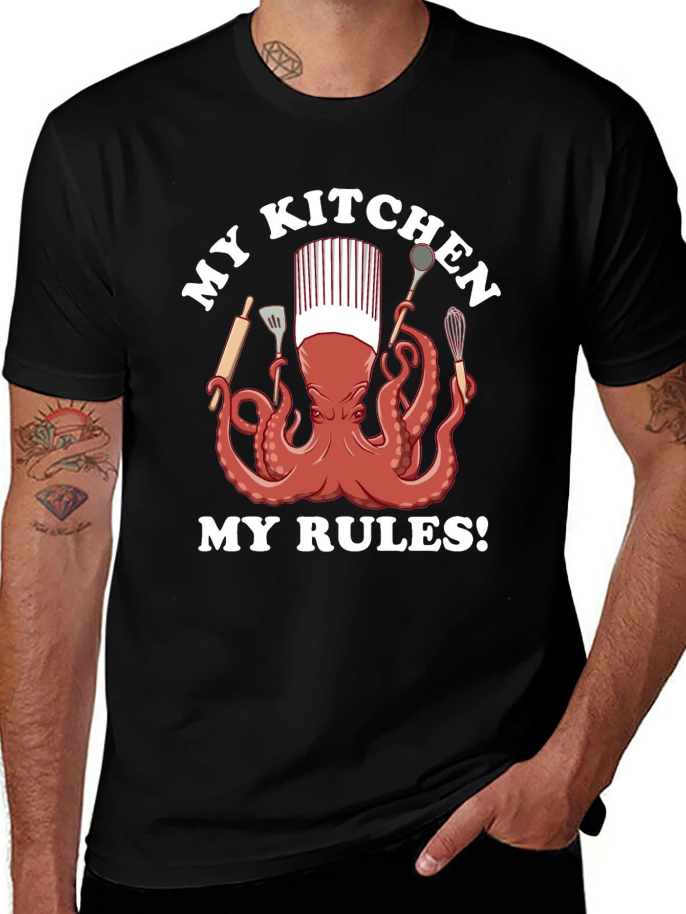 Chef Octopus Graphic T-Shirt - Kitchen Rules
