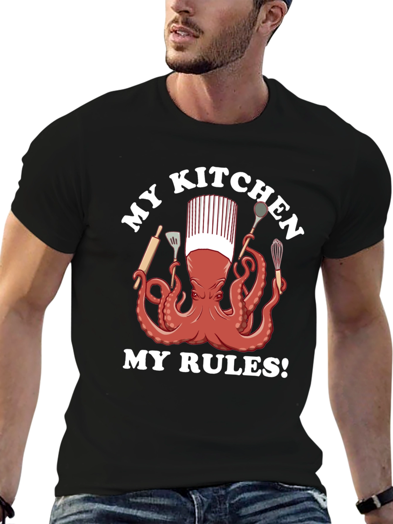 Chef Octopus Graphic T-Shirt - Kitchen Rules