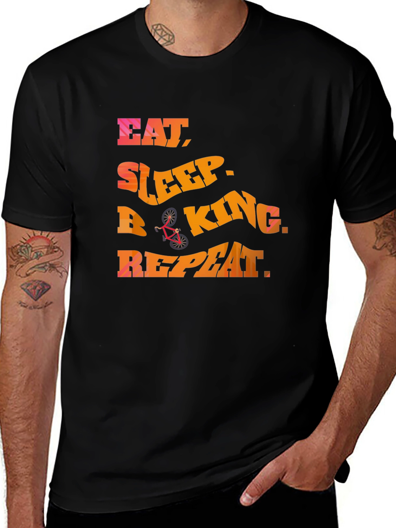 Eat Sleep Biking Repeat - Graphic T-Shirt