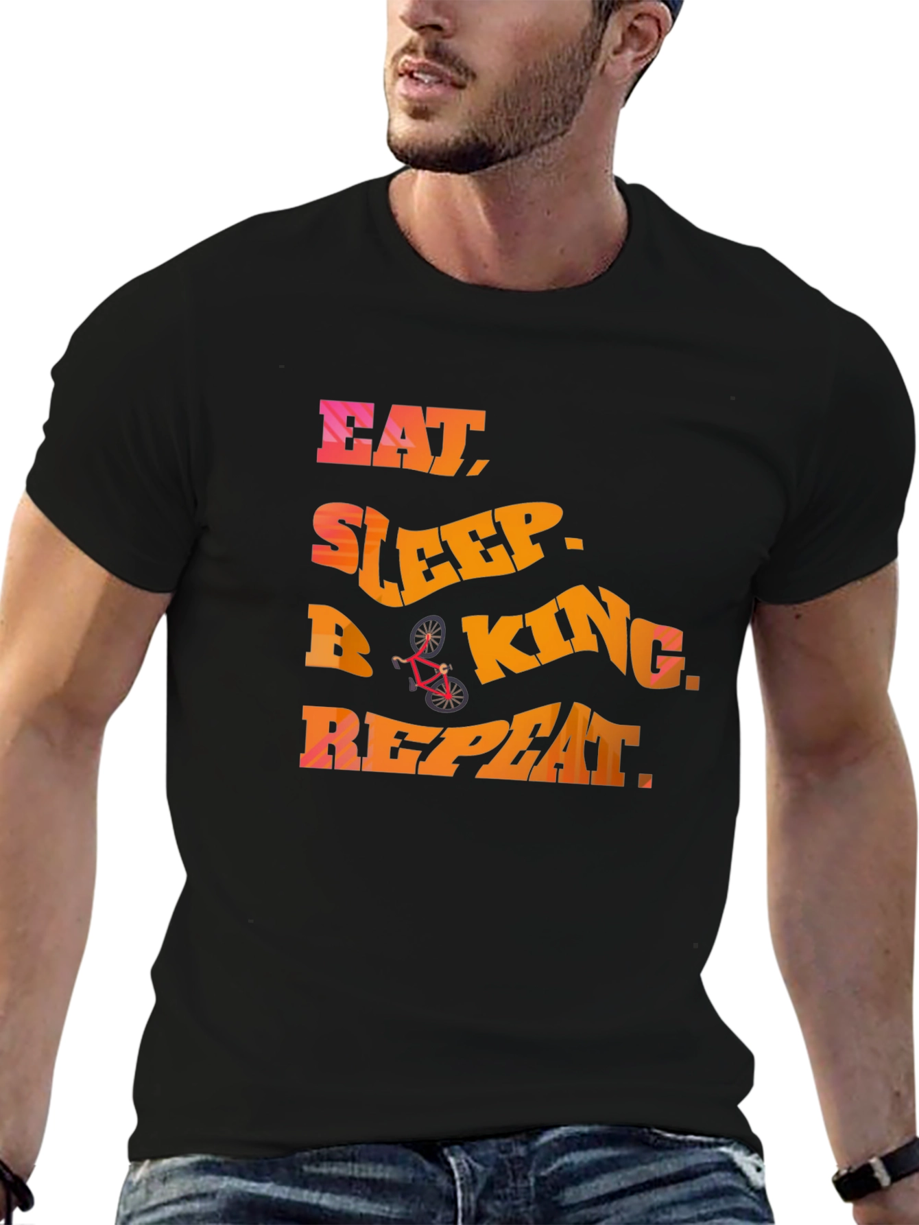 Eat Sleep Biking Repeat - Graphic T-Shirt