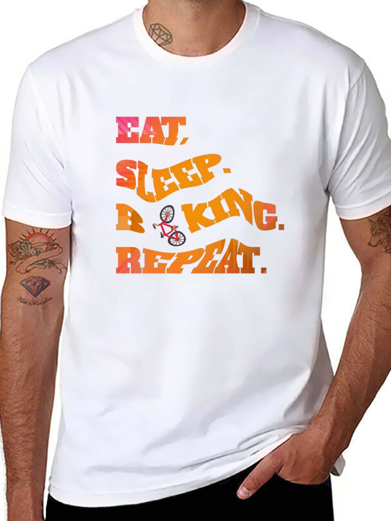 Eat Sleep Biking Repeat - Graphic T-Shirt
