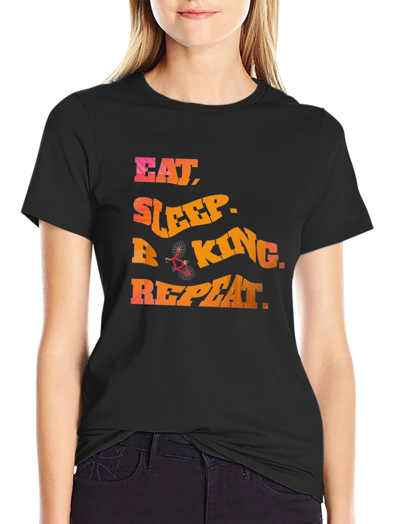 Eat Sleep Biking Repeat - Graphic T-Shirt
