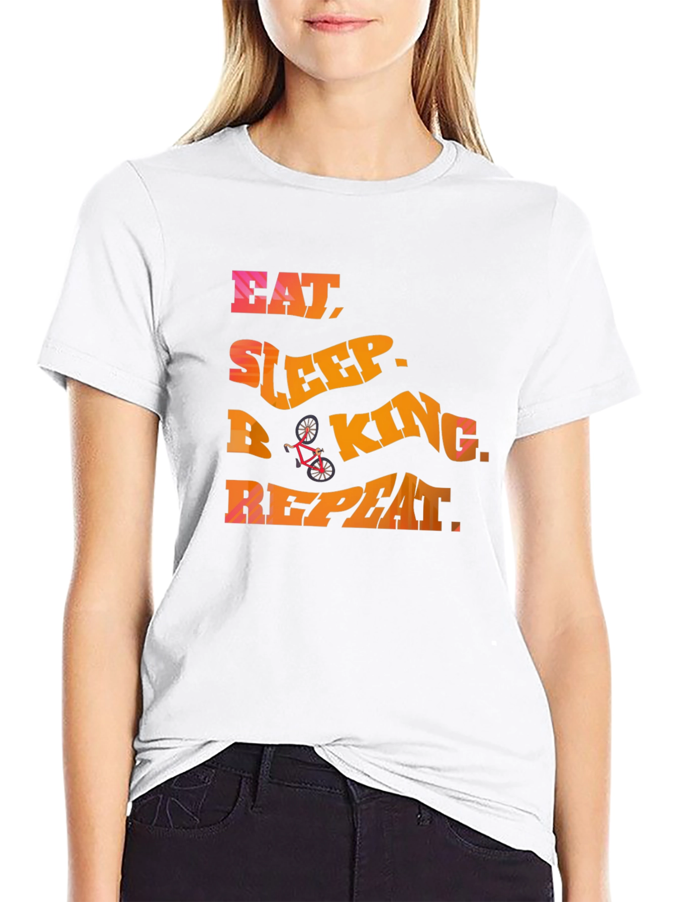 Eat Sleep Biking Repeat - Graphic T-Shirt