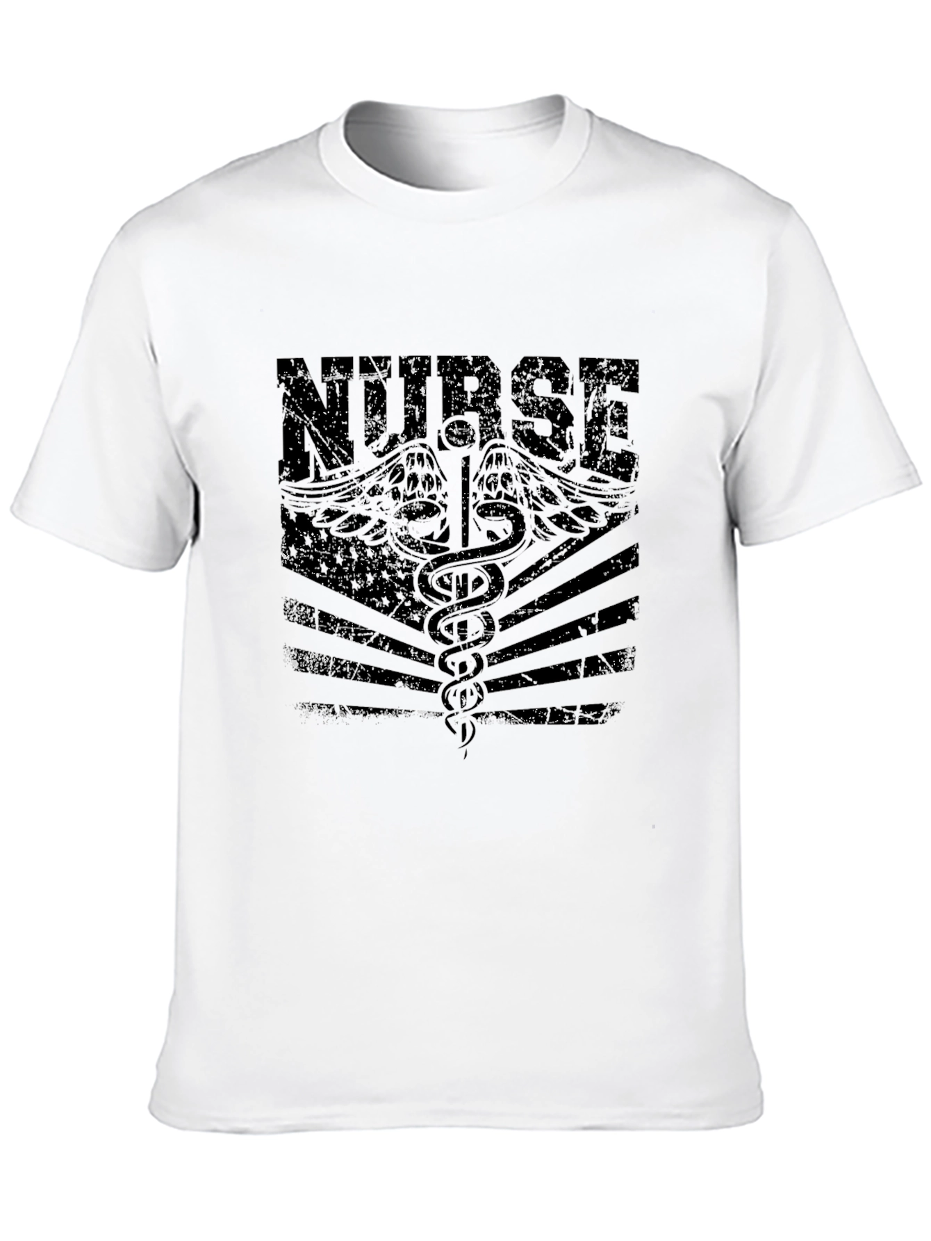 Nurse Graphic T-Shirt - Distressed Black Print
