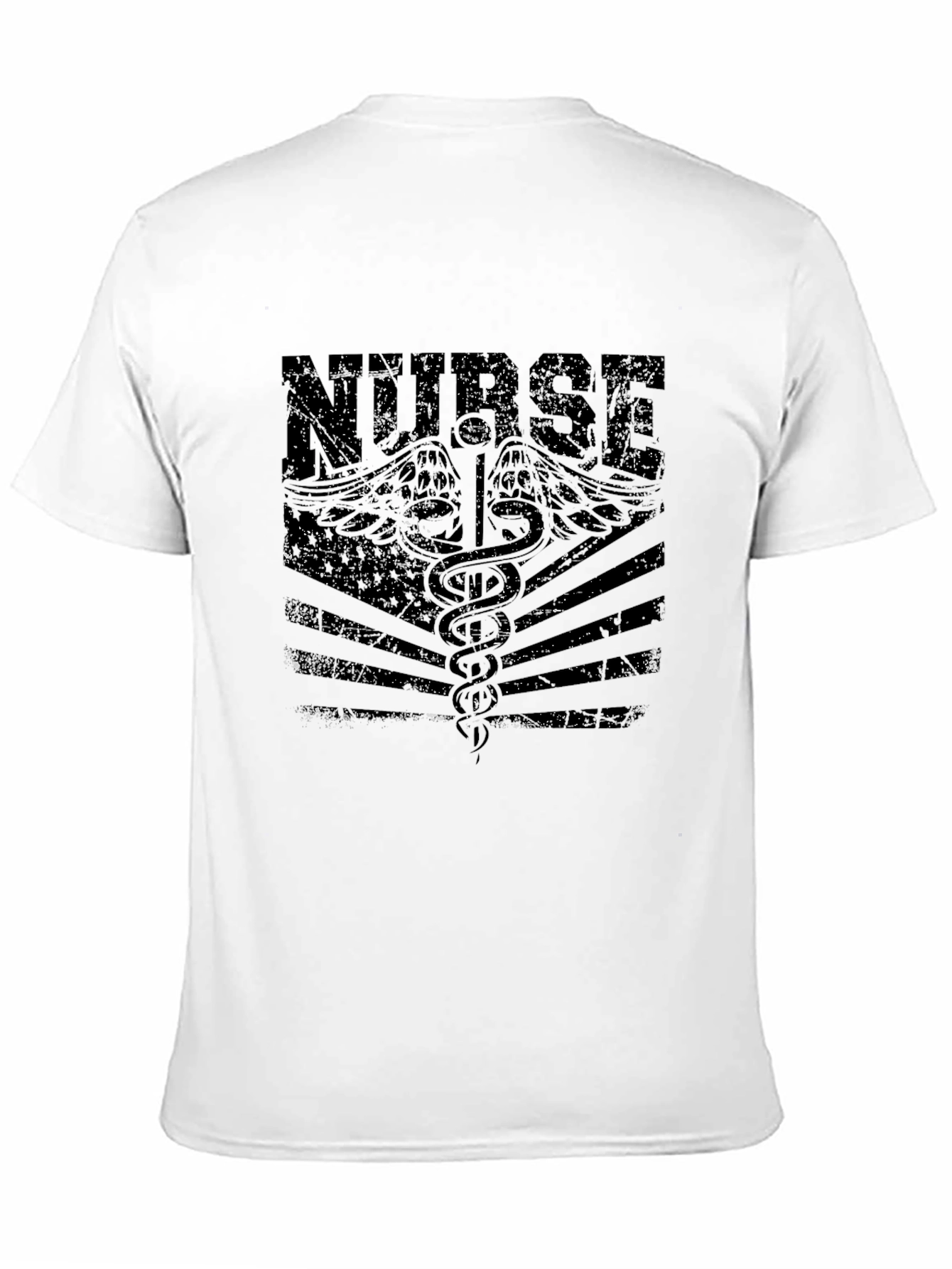 Nurse Graphic T-Shirt - Distressed Black Print