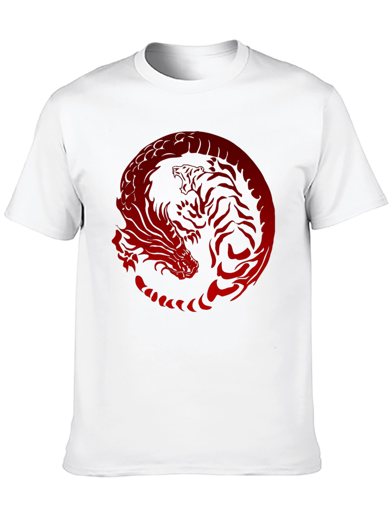 Dragon Tiger Yin Yang Graphic Tee - Black