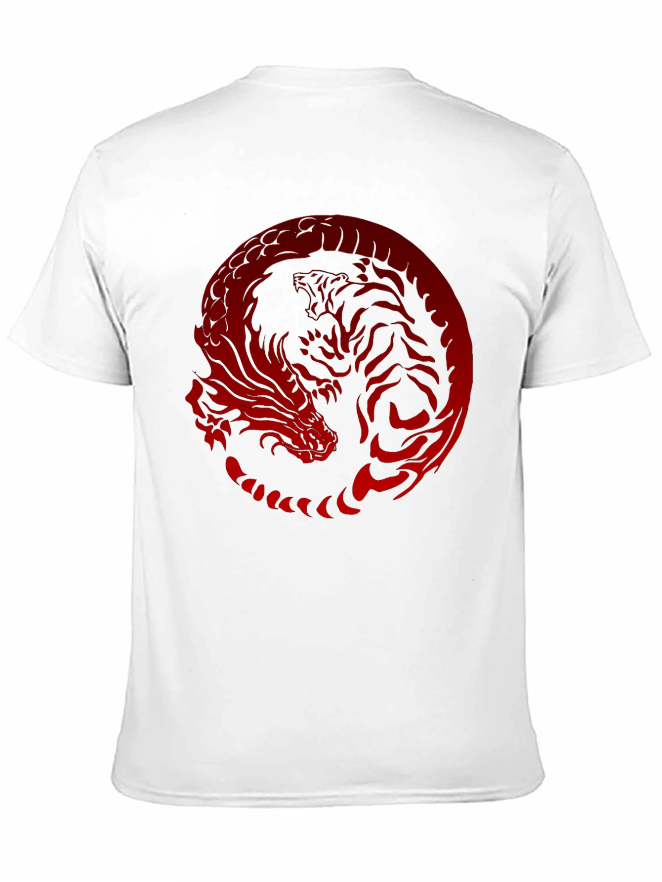 Dragon Tiger Yin Yang Graphic Tee - Black