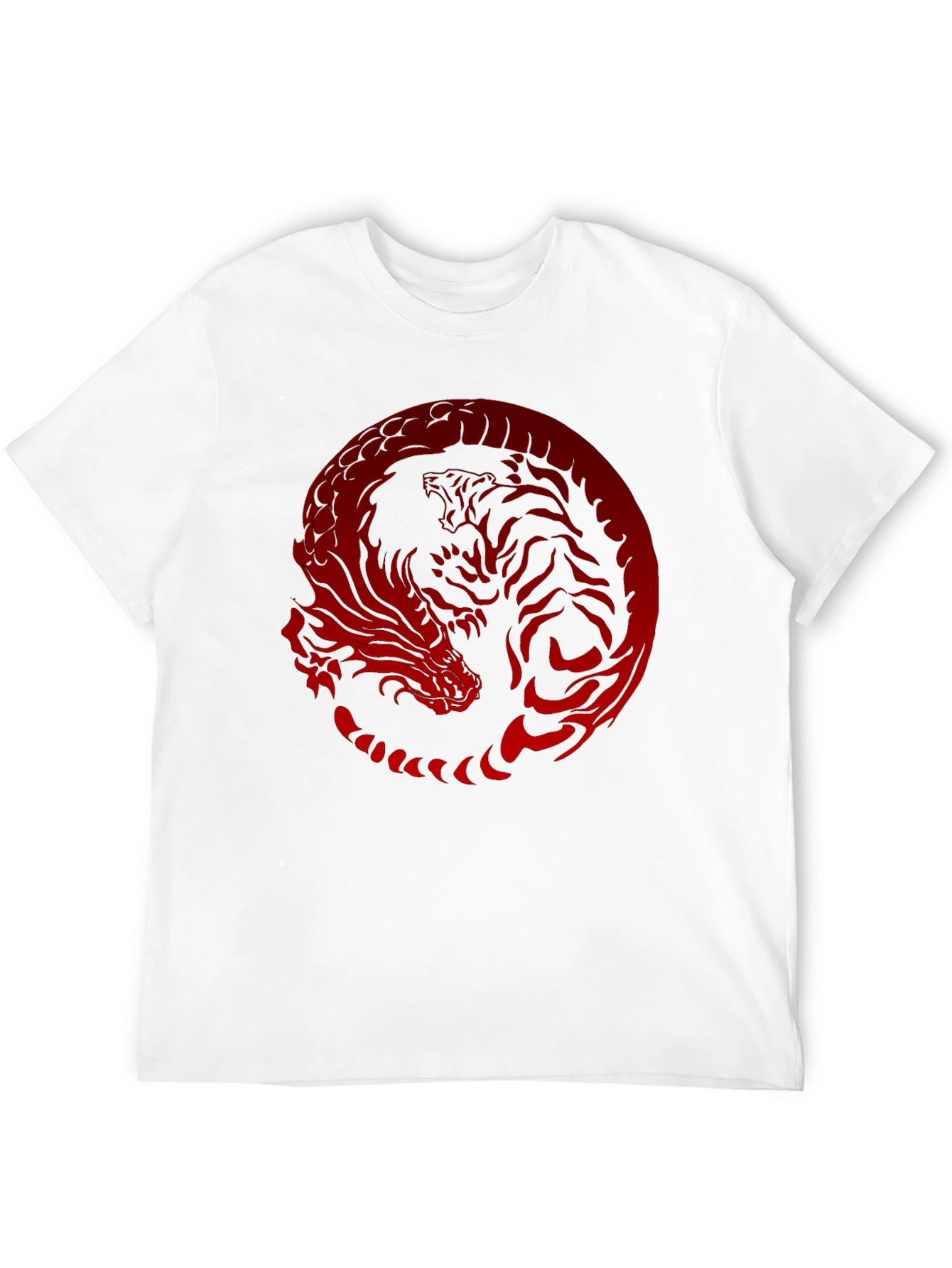 Dragon Tiger Yin Yang Graphic Tee - Black