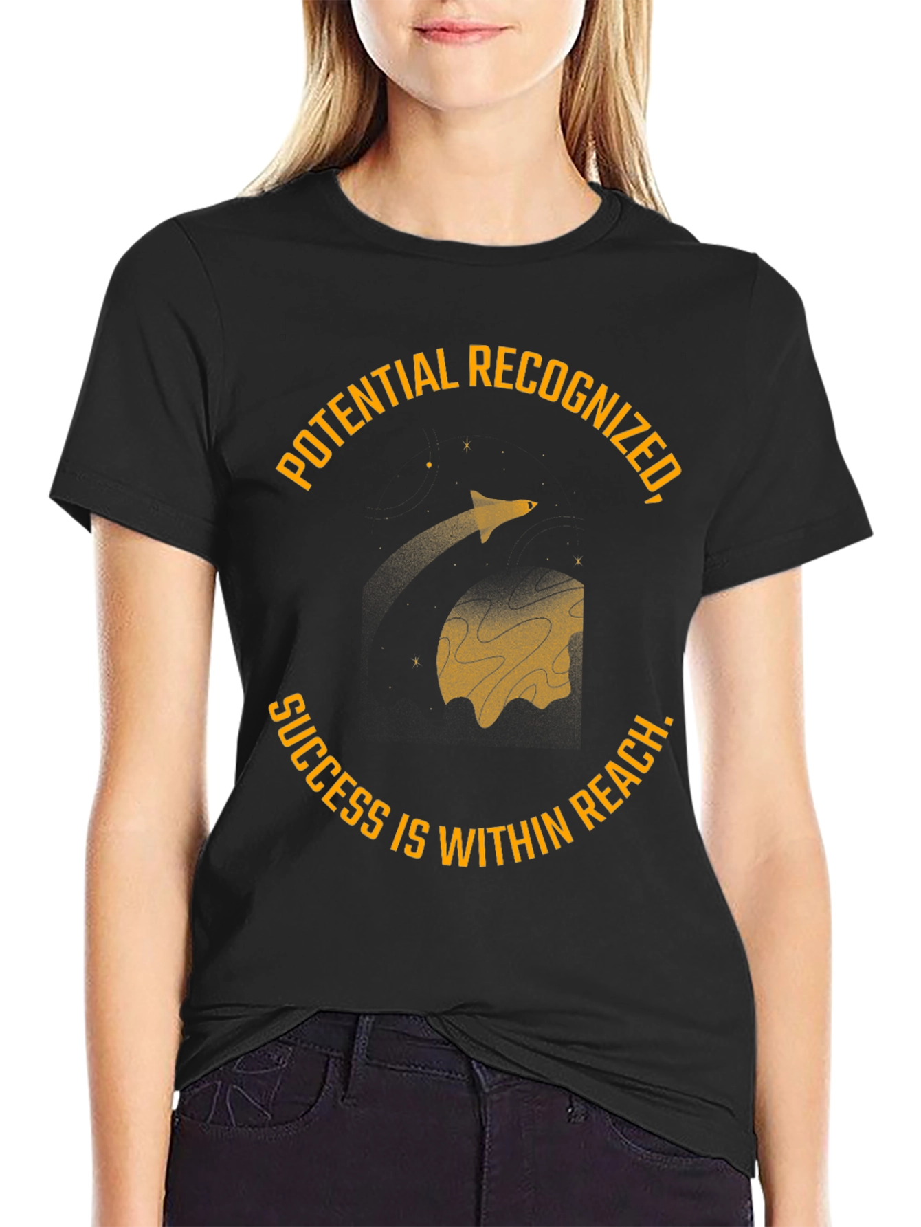 Potential Recognized Black Graphic T-Shirt
