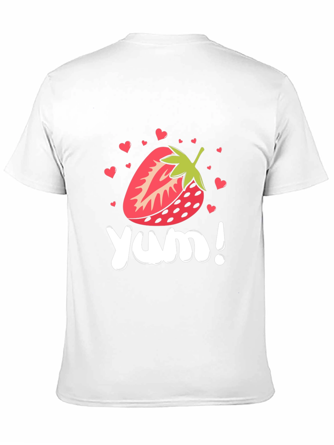 Strawberry Yum! Black Graphic T-Shirt