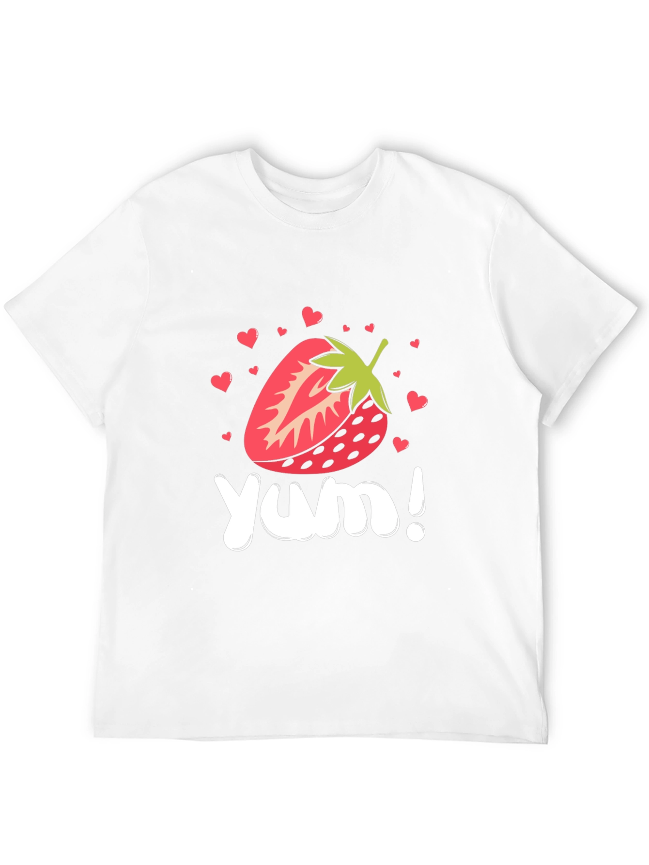 Strawberry Yum! Black Graphic T-Shirt